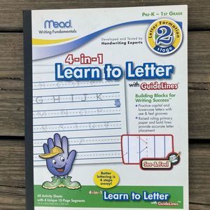 MEAD WRITING FUNDAMENTALS 4 in 1 LEARN TO LETTER PAPERBACK WORKBOOK PRE K FIRST